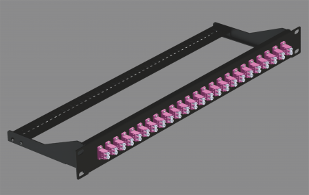 với LC Duplex - Bảng phân phối 1RU được tải với bộ chuyển đổi LC Duplex (48 sợi)